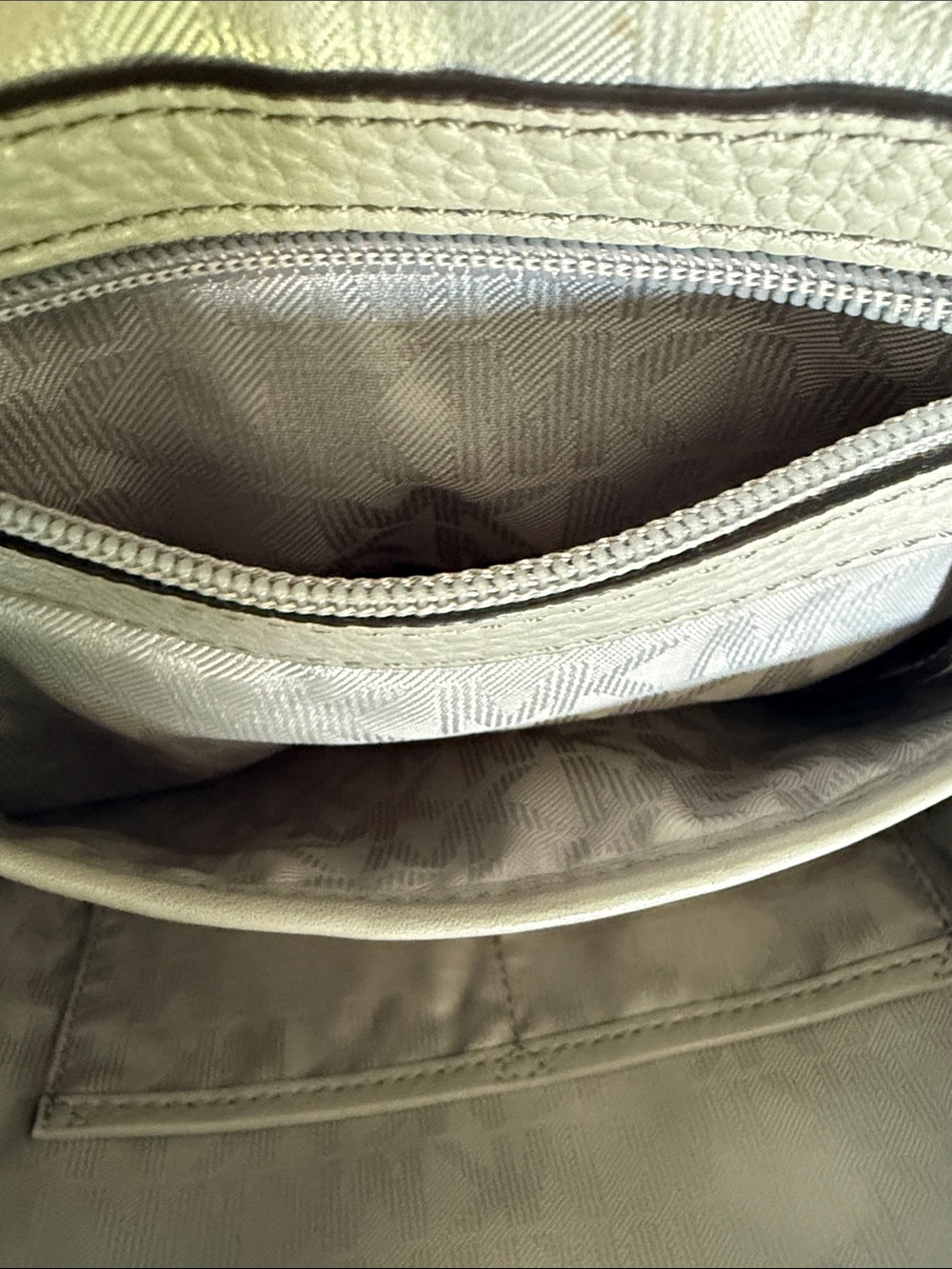 Michael Kors Grey Pebbled Leather Backpack with Stud Trim - Picture 8 of 11